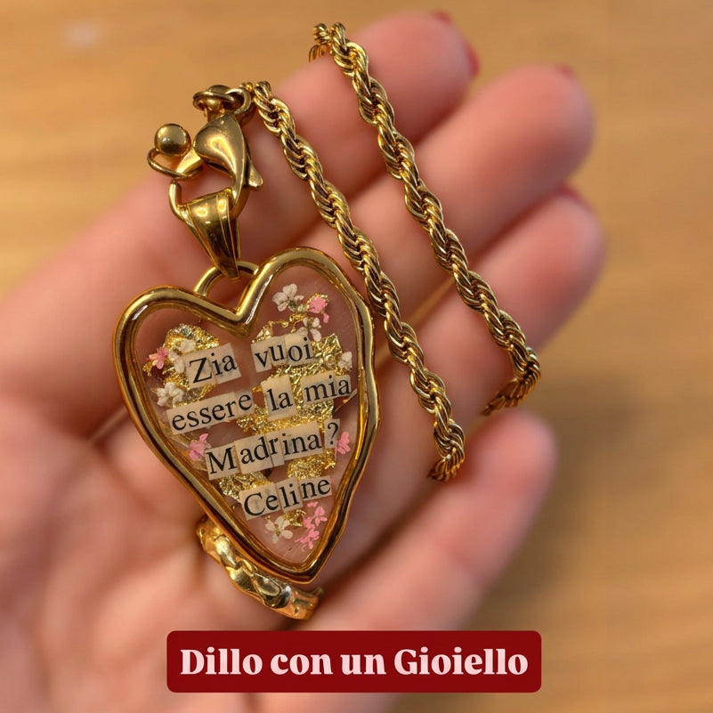 Collana Cuore Magnum in Resina Personalizzabile