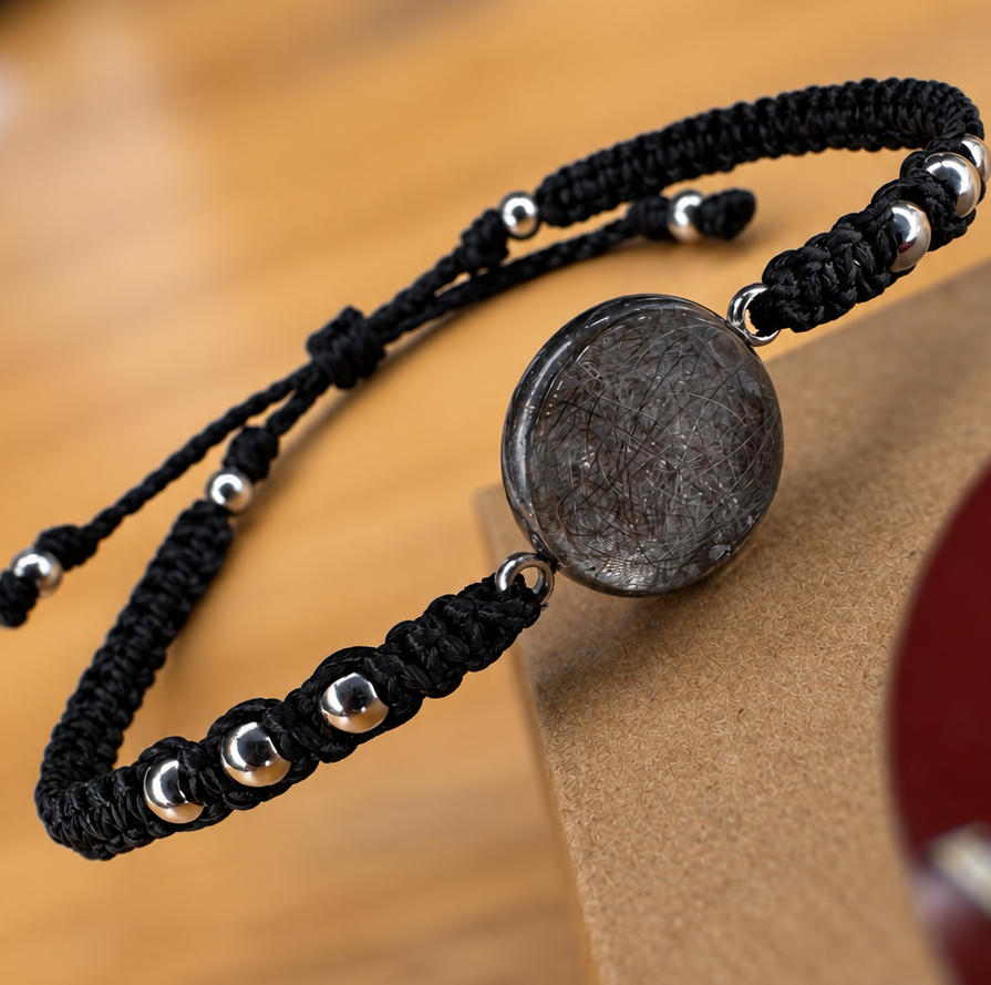 Bracciale macramé e resina personalizzabile