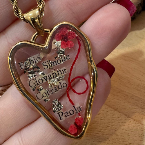 Collana Cuore Magnum in Resina Personalizzabile