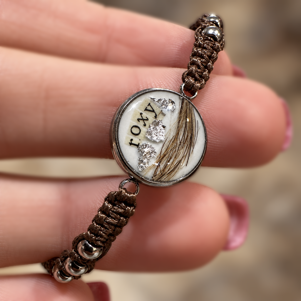 Bracciale macramé e resina personalizzabile